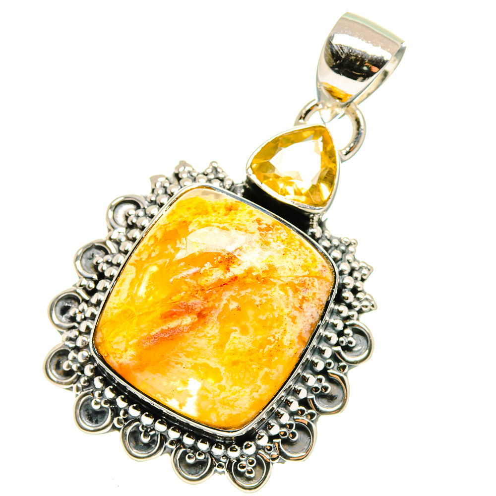 Plume Agate Pendants handcrafted by Anasilvercos - PD17908