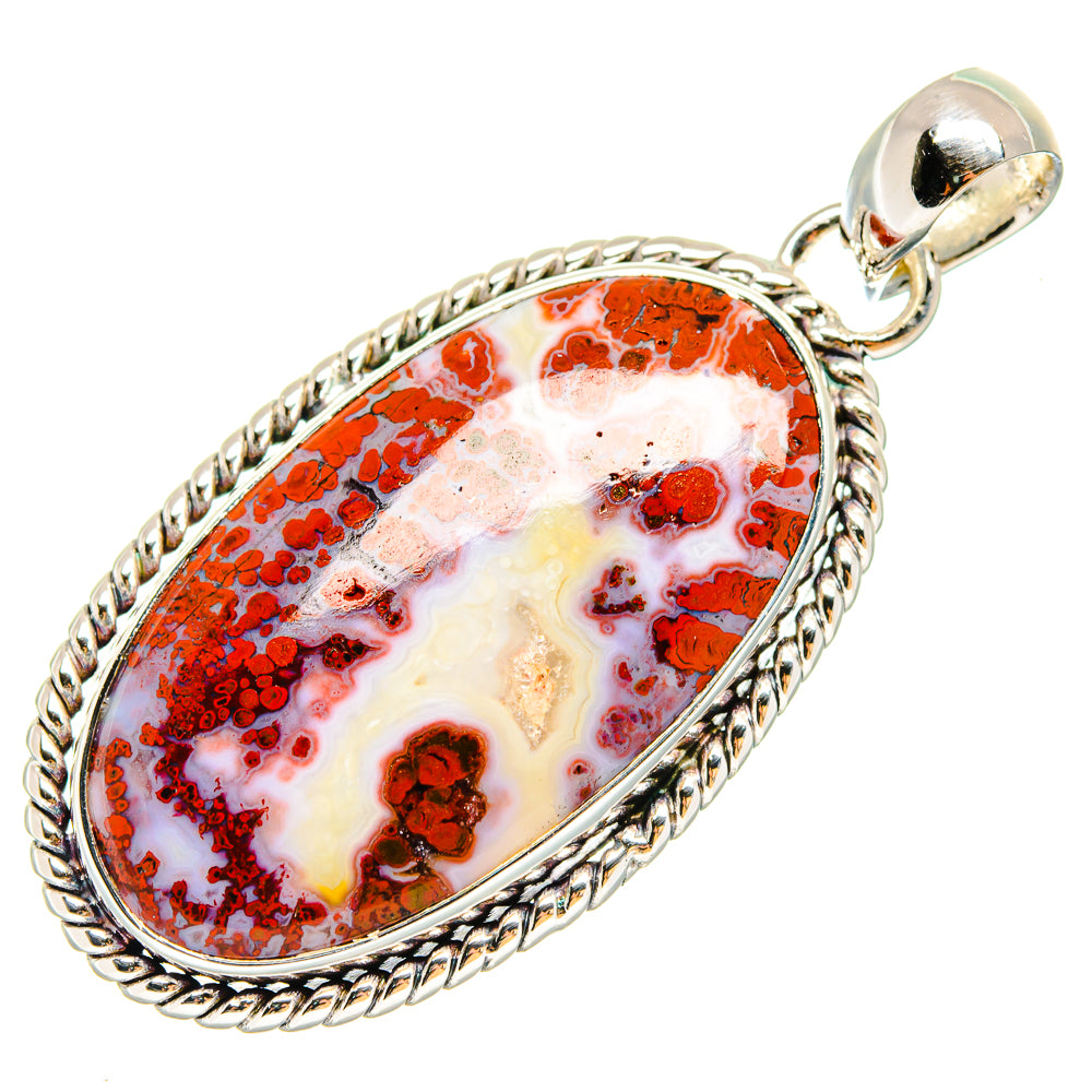 Plume Agate Pendants handcrafted by Anasilvercos - PD17982