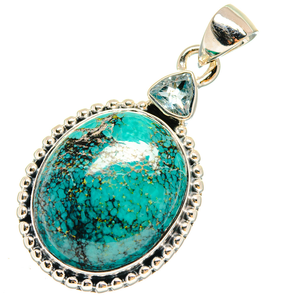 Tibetan Turquoise Pendants handcrafted by Anasilvercos - PD18005