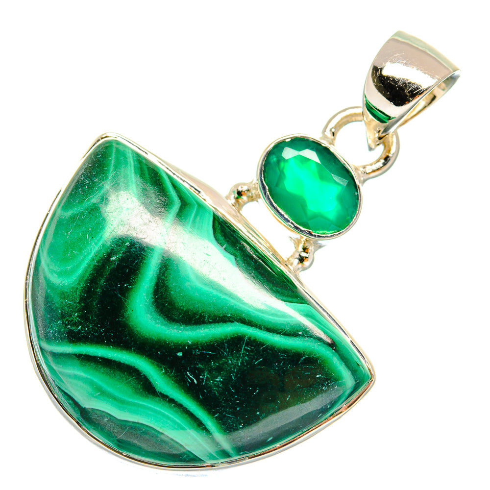 Malachite Pendants handcrafted by Anasilvercos - PD18028