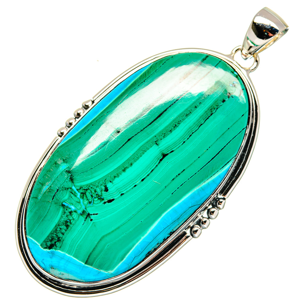 Malachite In Chrysocolla Pendants handcrafted by Anasilvercos - PD18039