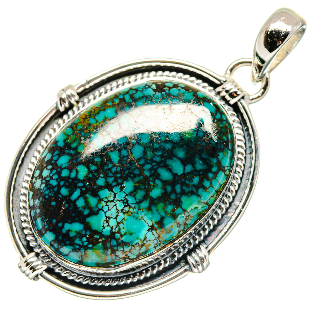 Tibetan Turquoise Pendants handcrafted by Anasilvercos - PD18050