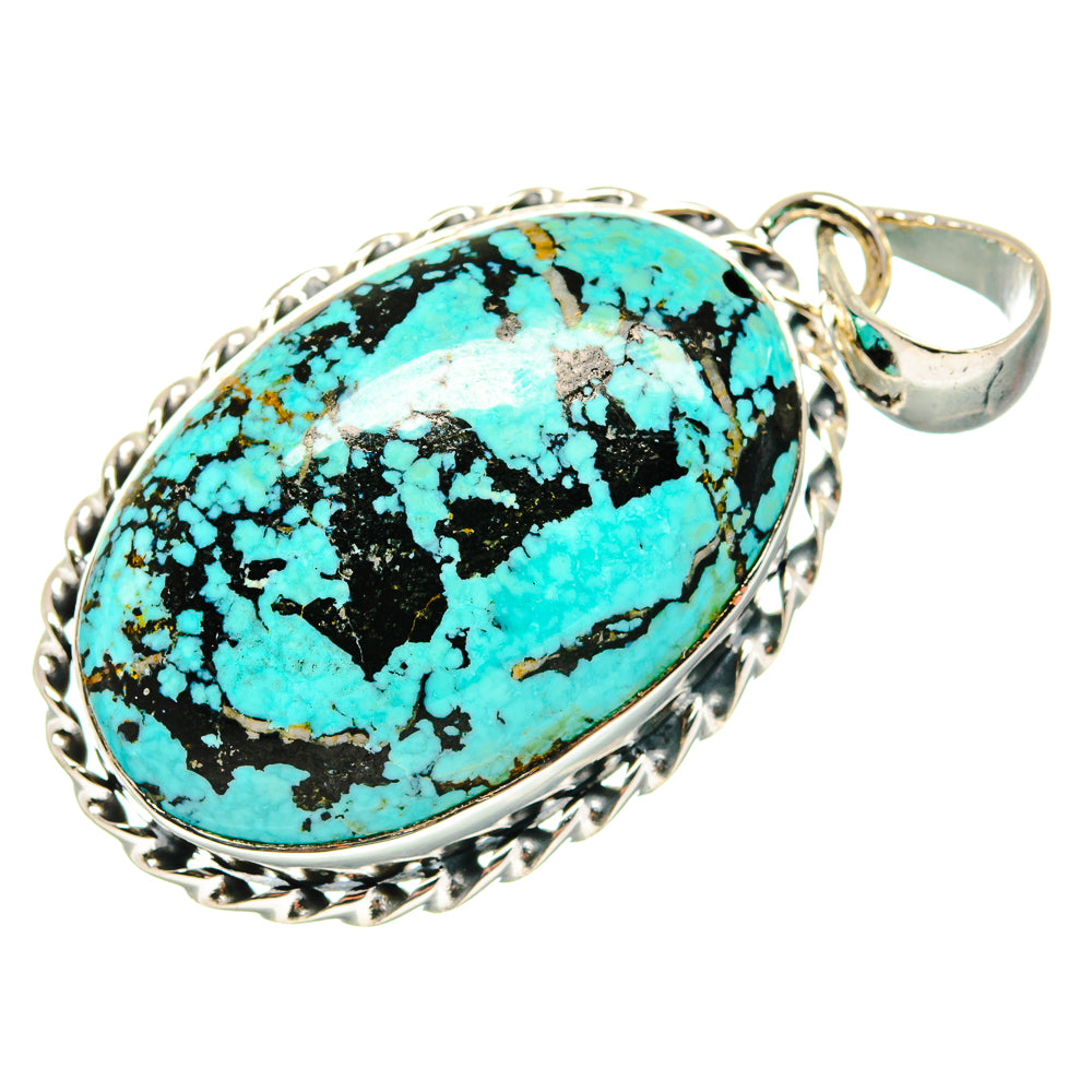 Tibetan Turquoise Pendants handcrafted by Anasilvercos - PD18066