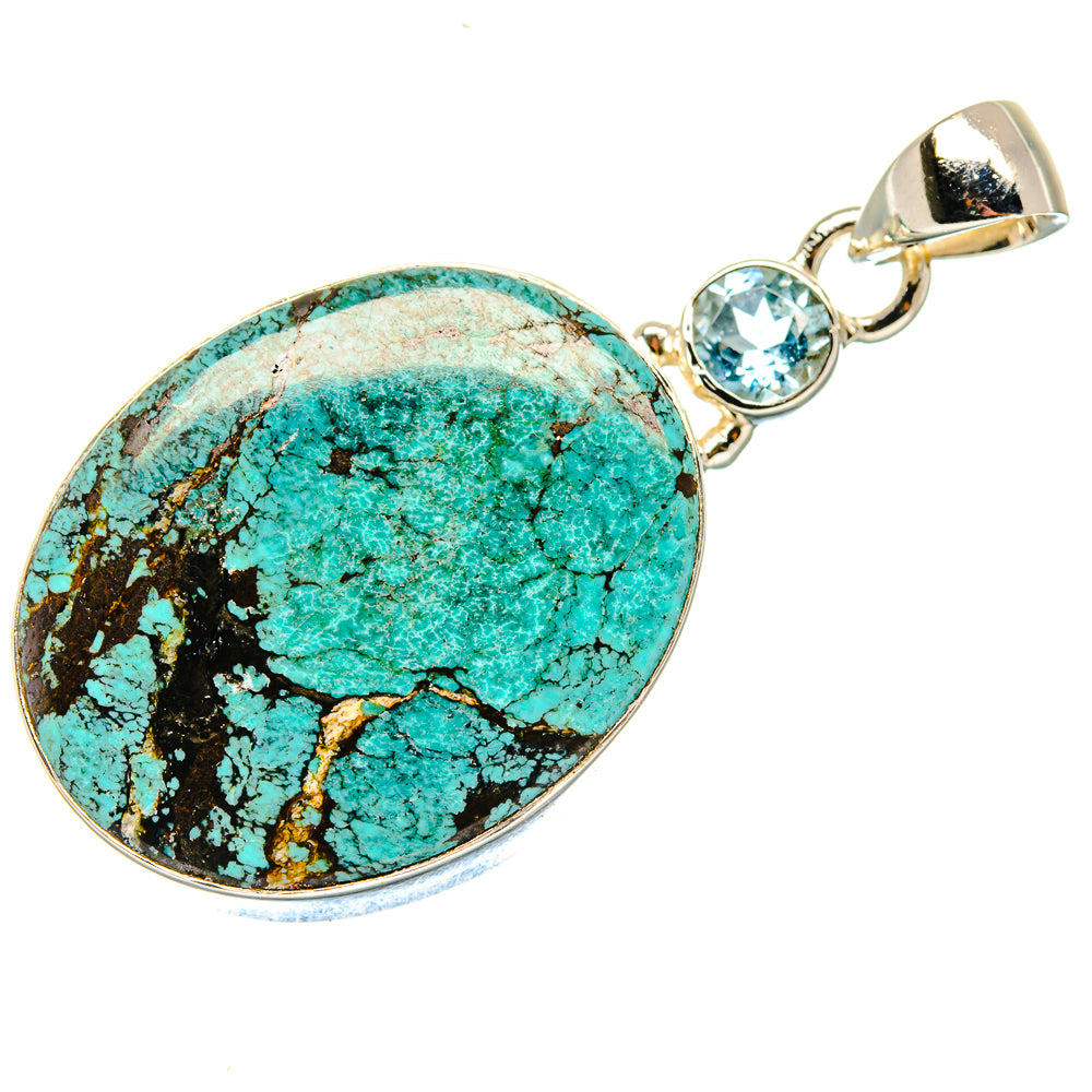 Tibetan Turquoise Pendants handcrafted by Anasilvercos - PD18070