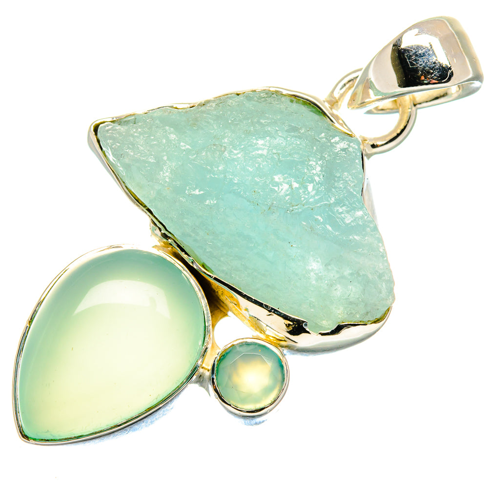 Aqua Chalcedony Pendants handcrafted by Anasilvercos - PD18122