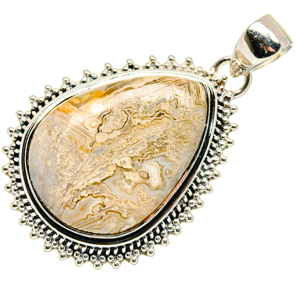 Laguna Lace Agate Pendants handcrafted by Anasilvercos - PD18147 - Photo 2