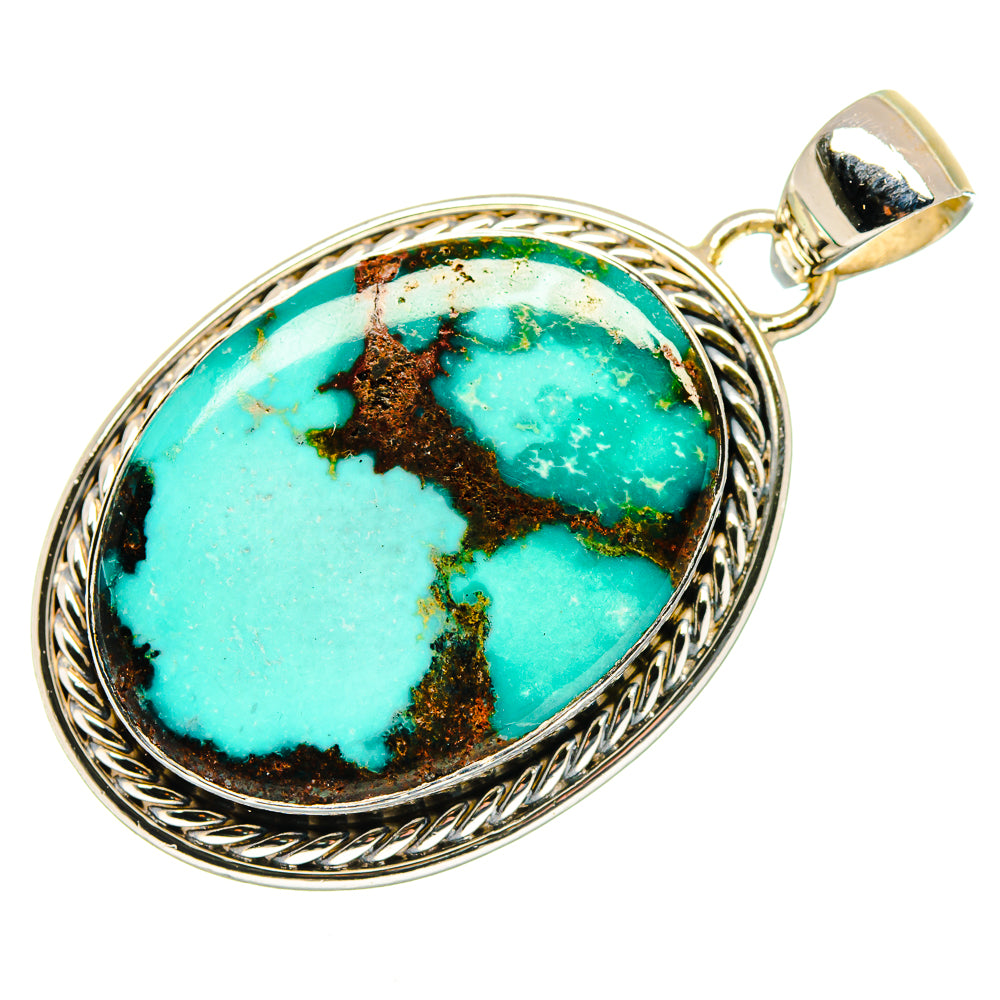 Tibetan Turquoise Pendants handcrafted by Anasilvercos - PD18149