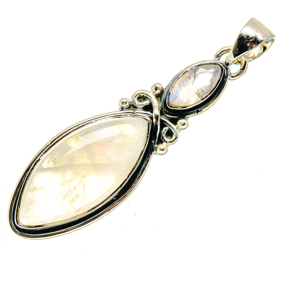 Rainbow Moonstone Pendants handcrafted by Anasilvercos - PD18151