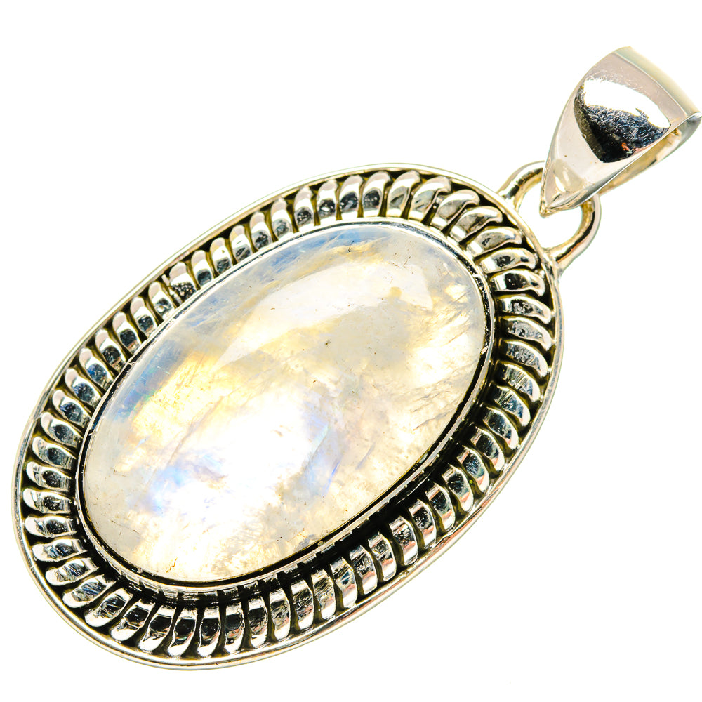 Rainbow Moonstone Pendants handcrafted by Anasilvercos - PD18164