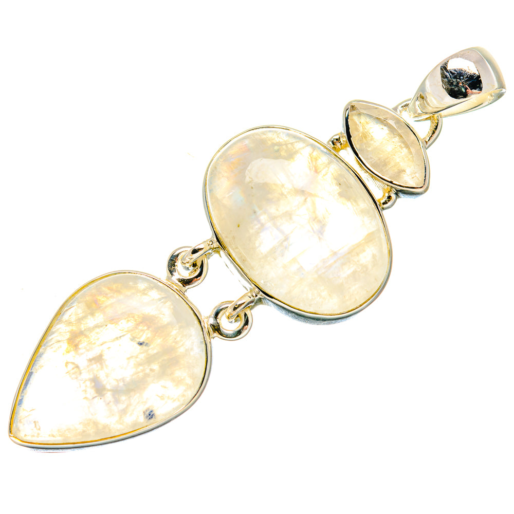 Rainbow Moonstone Pendants handcrafted by Anasilvercos - PD18178