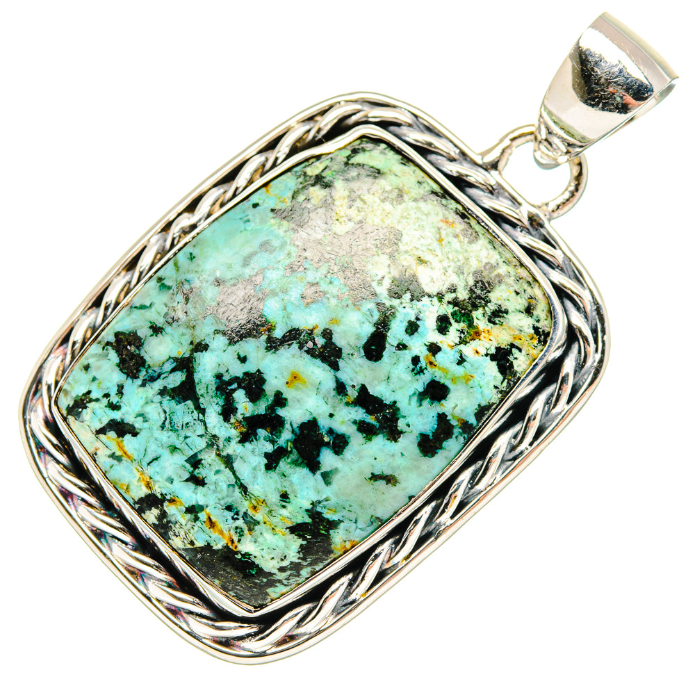 African Turquoise Jasper Pendants handcrafted by Anasilvercos - PD18188