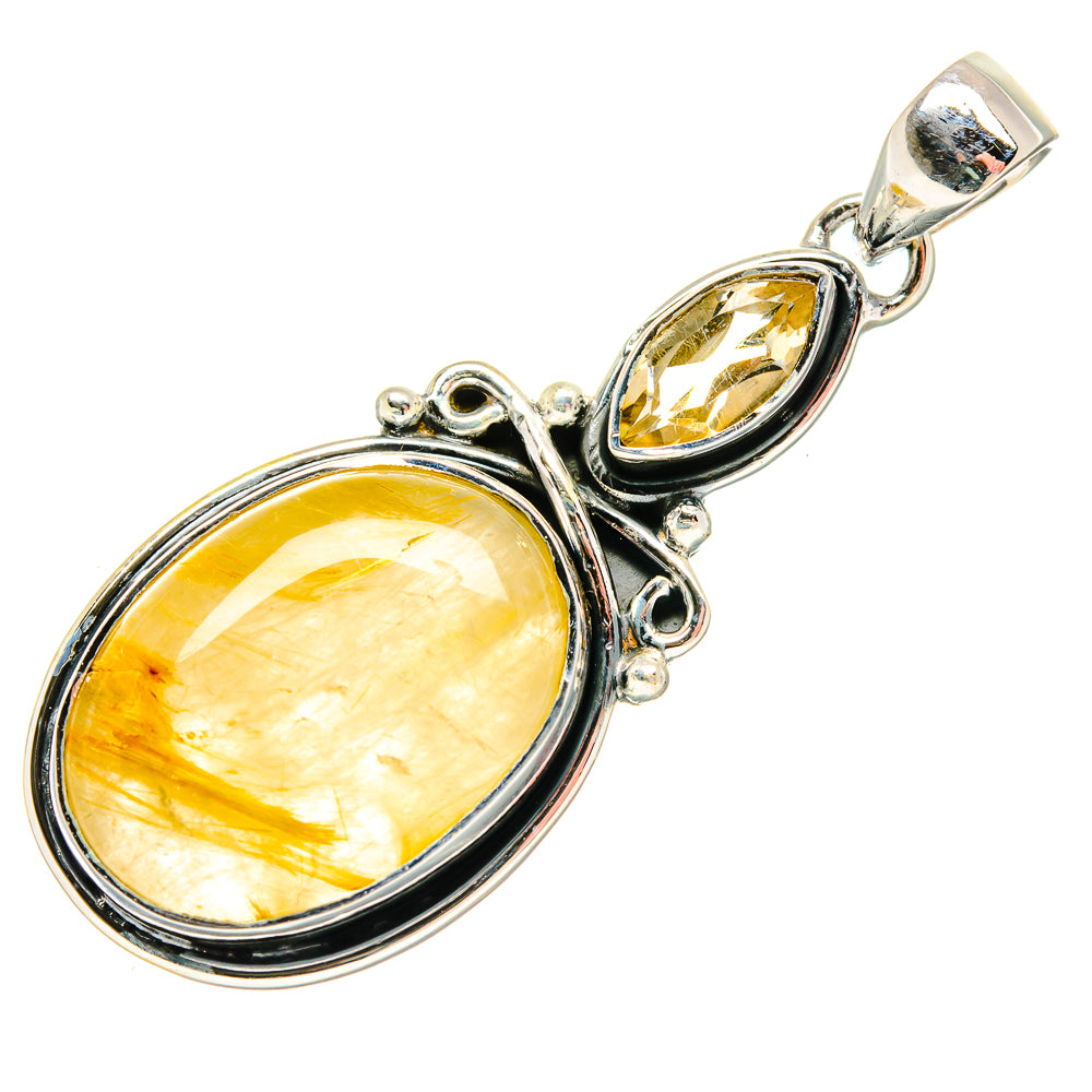 Rutilated Quartz Pendants handcrafted by Anasilvercos - PD18226