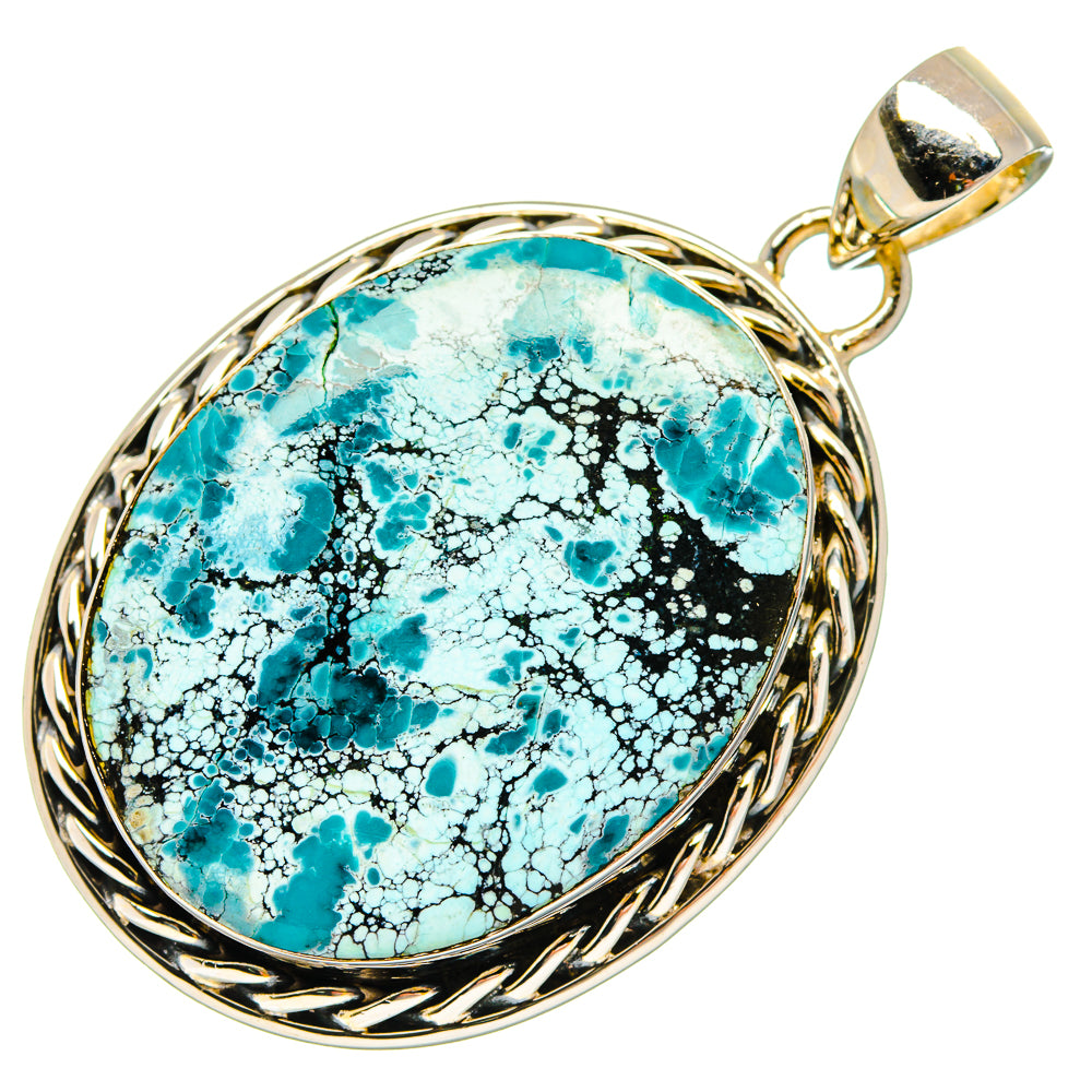Tibetan Turquoise Pendants handcrafted by Anasilvercos - PD18247
