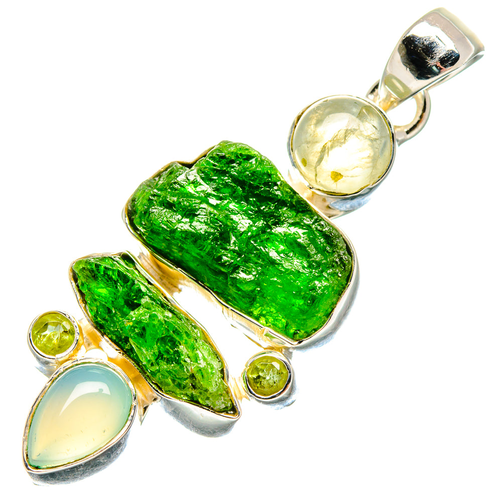 Chrome Diopside Pendants handcrafted by Anasilvercos - PD18253