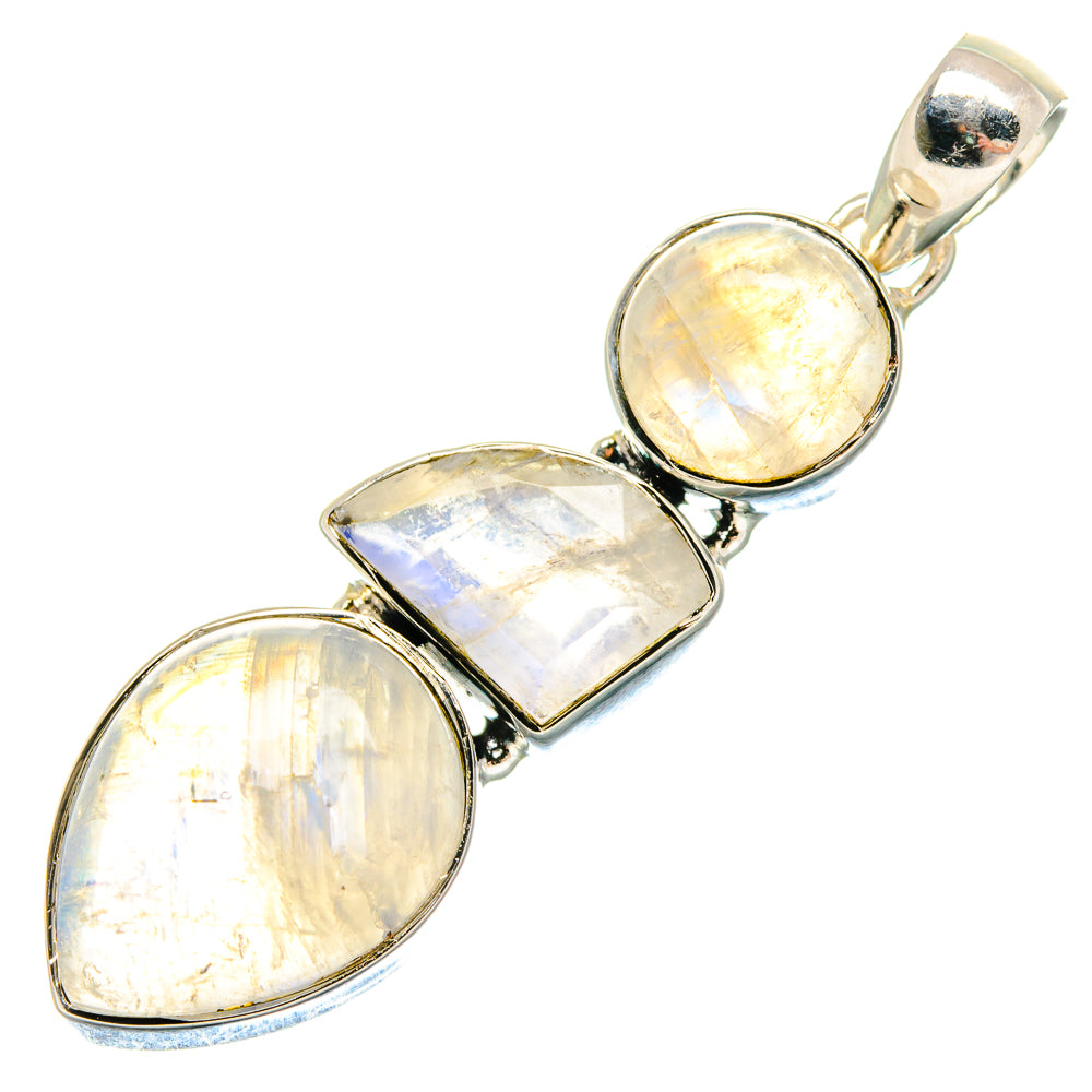 Rainbow Moonstone Pendants handcrafted by Anasilvercos - PD18254