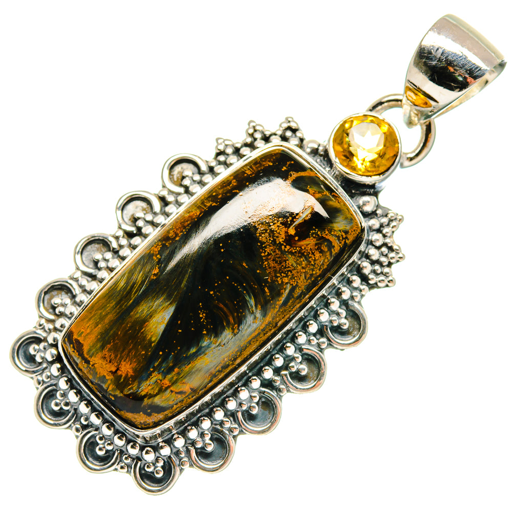 Pietersite, Citrine Pendants handcrafted by Anasilvercos - PD18269