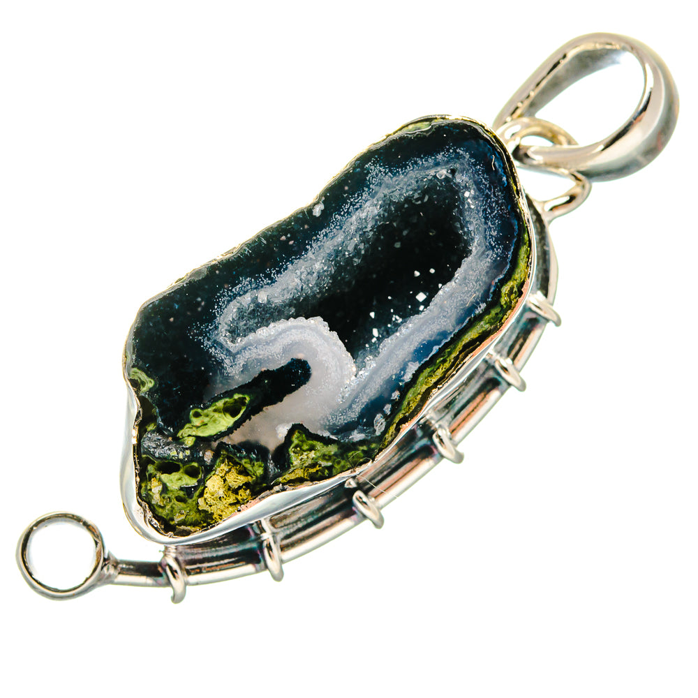 Coconut Geode Druzy, White Quartz Pendants handcrafted by Anasilvercos - PD18294