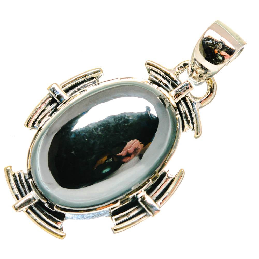 Hematite, Black Tourmaline, White Quartz Pendants handcrafted by Anasilvercos - PD18319