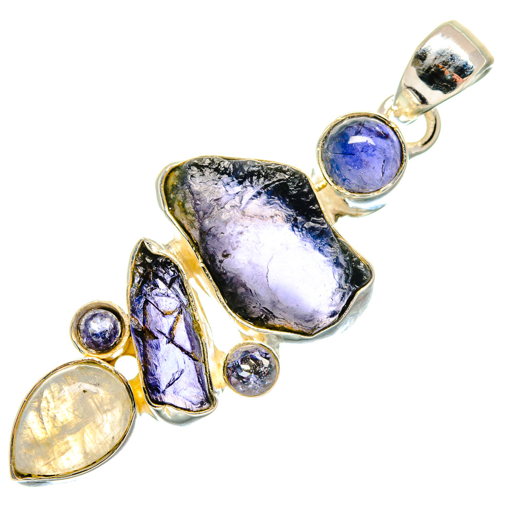 Tanzanite, Rainbow Moonstone Pendants handcrafted by Anasilvercos - PD18323