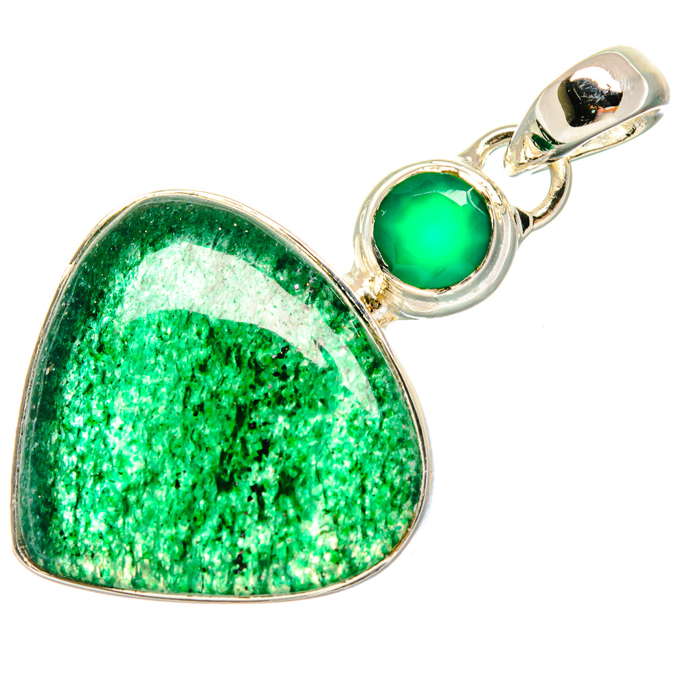 Green Aventurine, Green Onyx Pendants handcrafted by Anasilvercos - PD18328