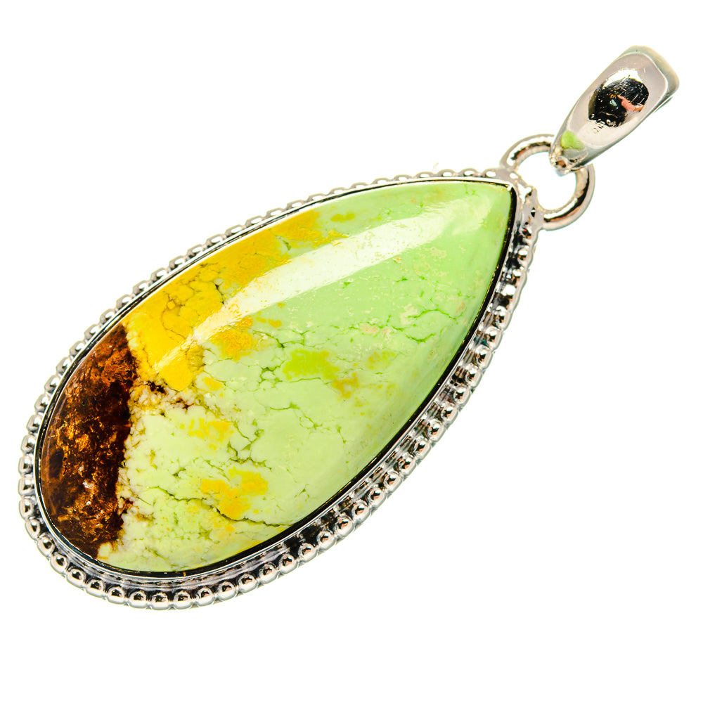 Lemon Chrysoprase Pendants handcrafted by Anasilvercos - PD18333