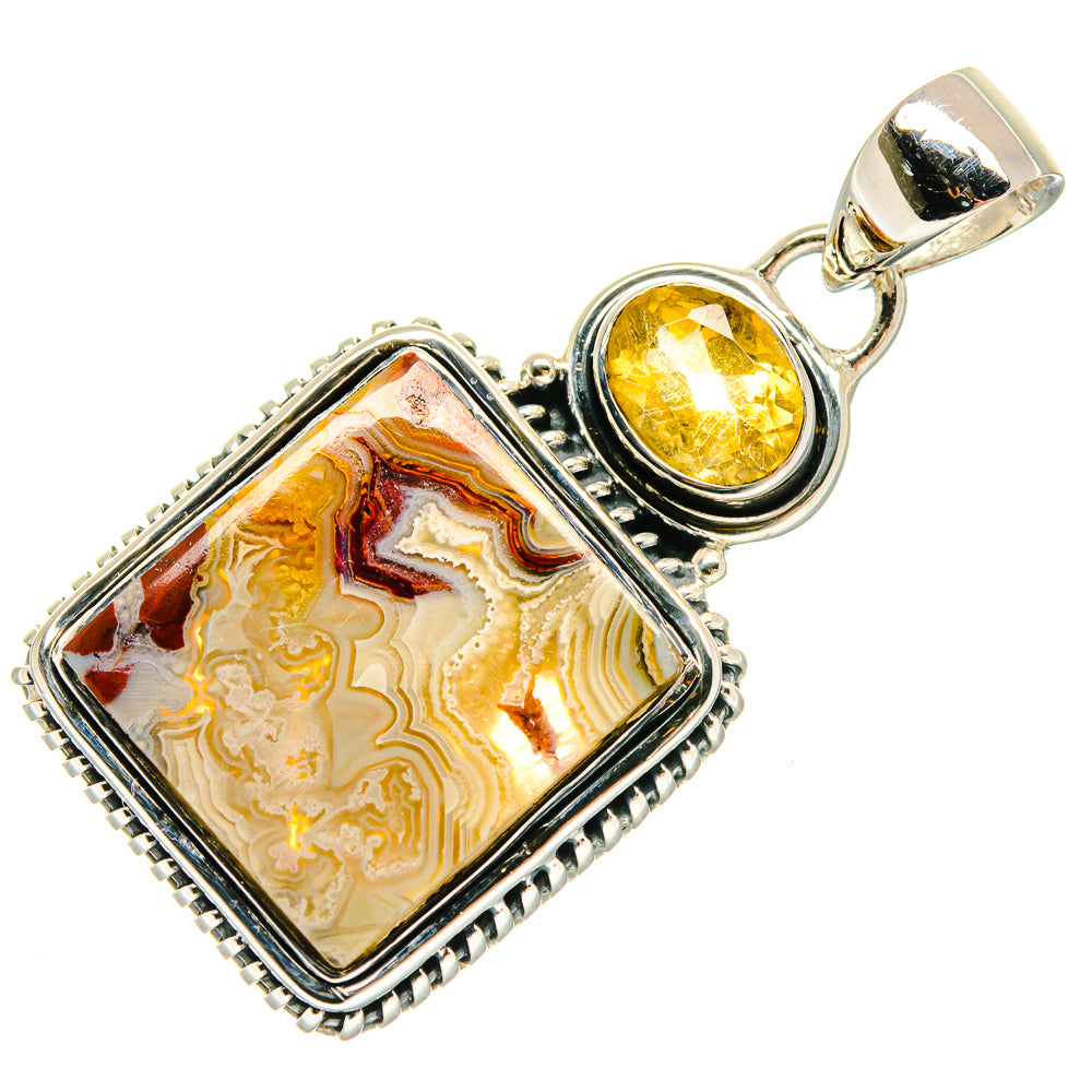 Laguna Lace Agate Pendants handcrafted by Anasilvercos - PD18368