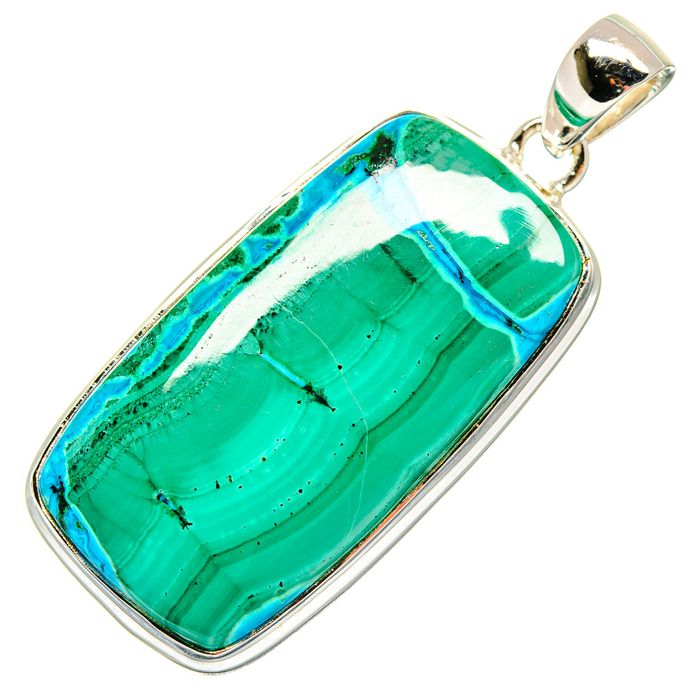 Malachite In Chrysocolla Pendants handcrafted by Anasilvercos - PD18405