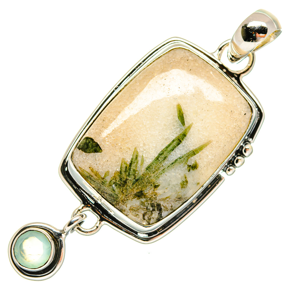 Green Tourmaline In Quartz Pendants handcrafted by Anasilvercos - PD18421