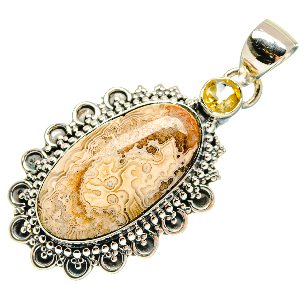 Laguna Lace Agate Pendants handcrafted by Anasilvercos - PD18426