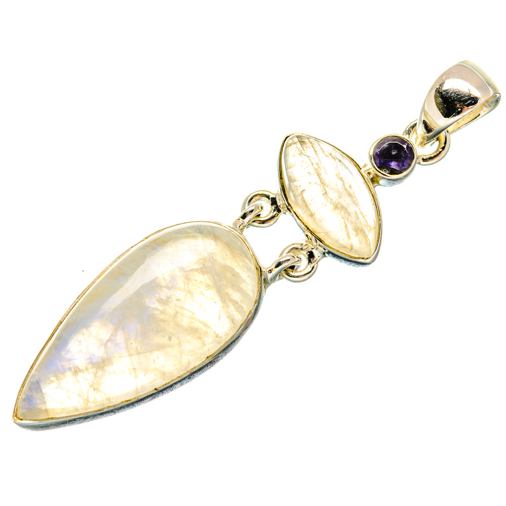 Rainbow Moonstone Pendants handcrafted by Anasilvercos - PD18442