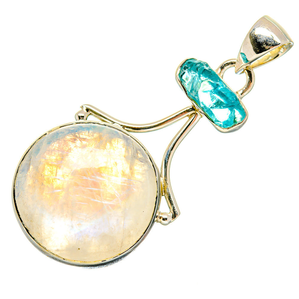 Rainbow Moonstone Pendants handcrafted by Anasilvercos - PD18448