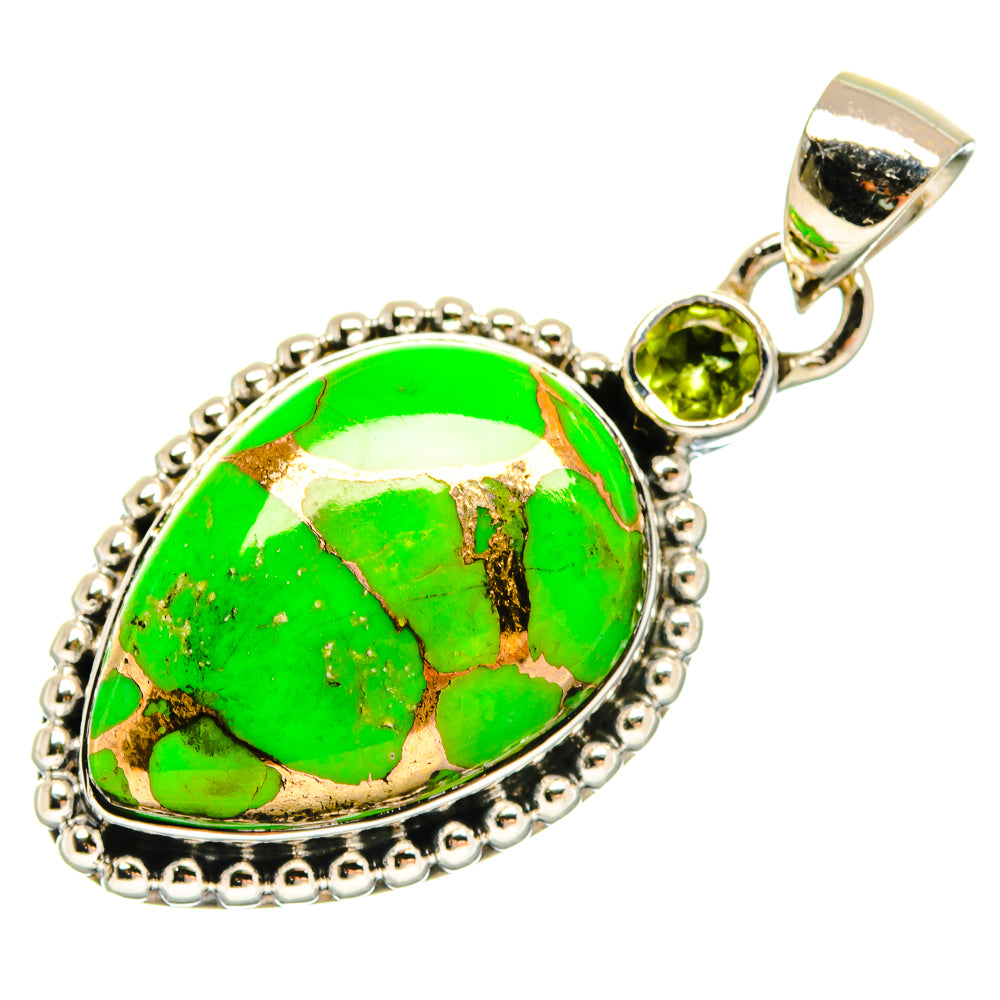 Green Copper Composite Turquoise Pendants handcrafted by Anasilvercos - PD18475