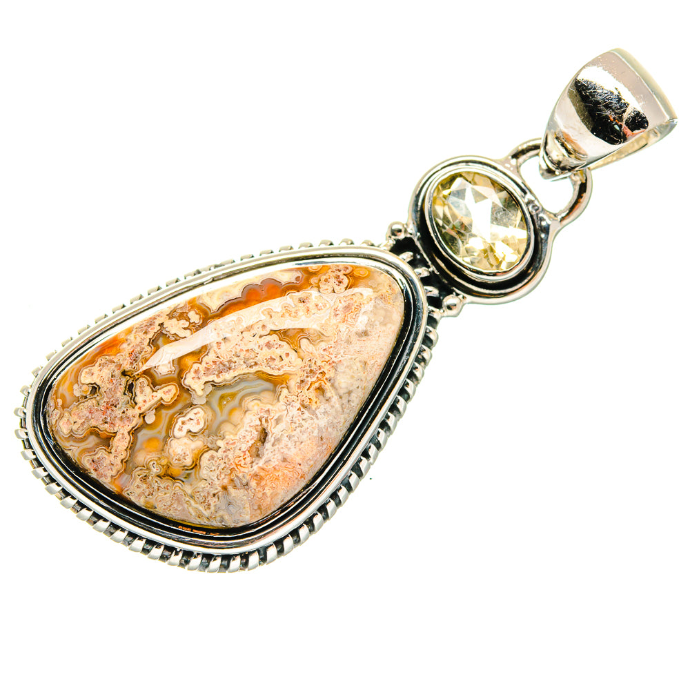 Laguna Lace Agate Pendants handcrafted by Anasilvercos - PD18482 - Photo 2