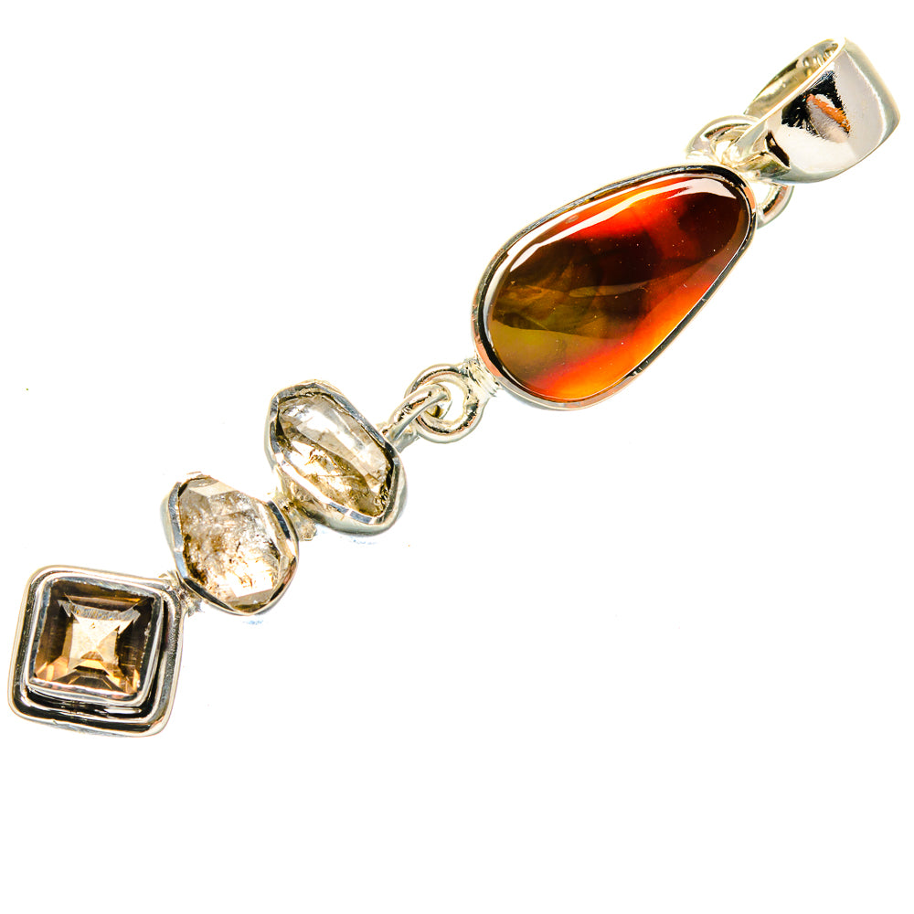 Mexican Fire Opal Pendants handcrafted by Anasilvercos - PD18508