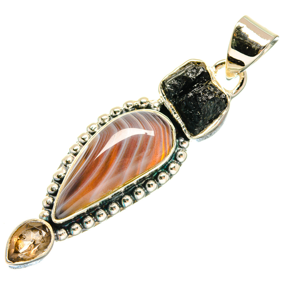 Botswana Agate Pendants handcrafted by Anasilvercos - PD18511