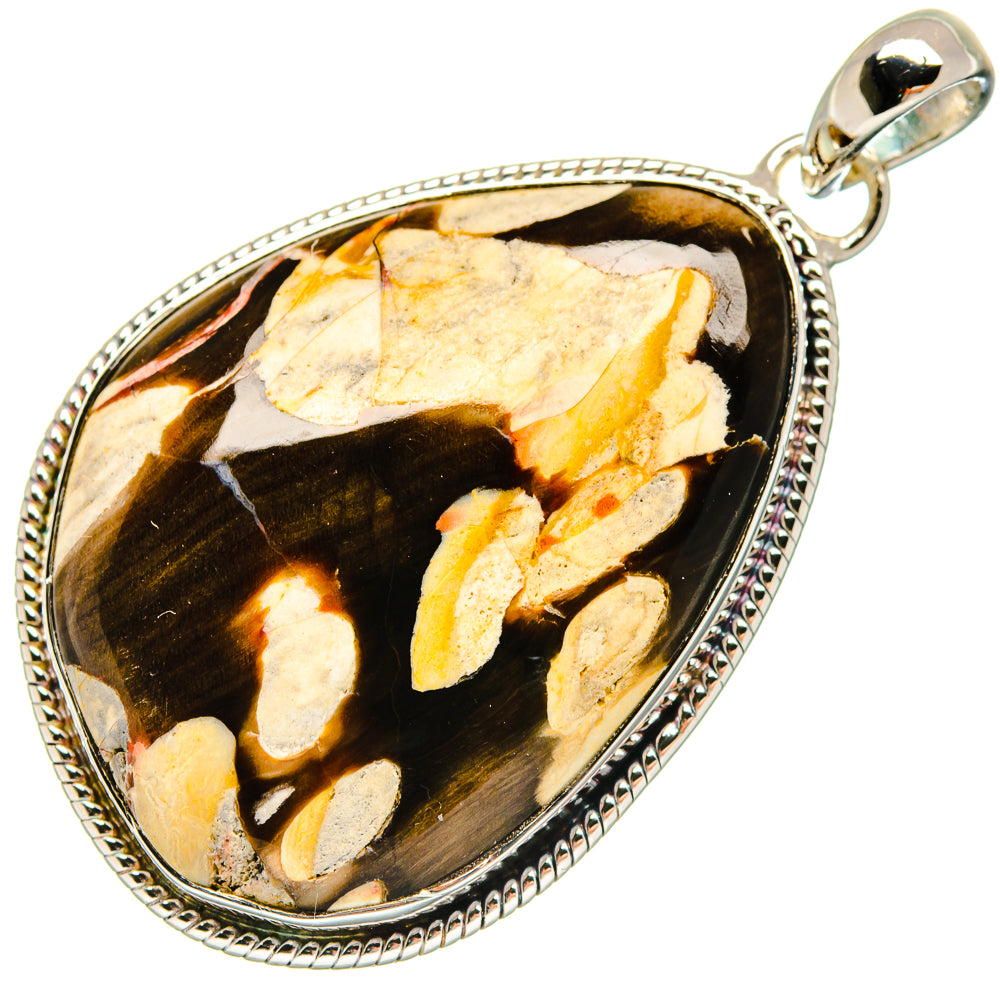 Peanut Wood Jasper Pendants handcrafted by Anasilvercos - PD18540
