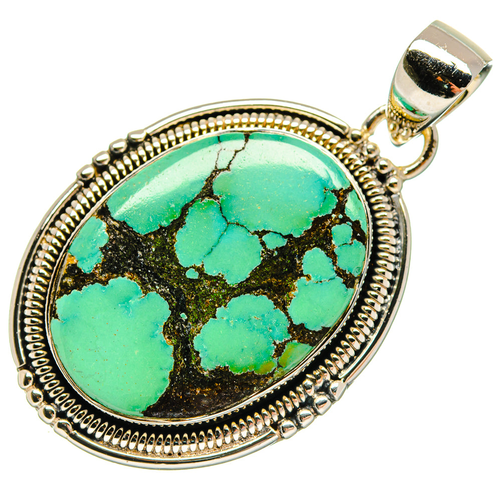 Tibetan Turquoise Pendants handcrafted by Anasilvercos - PD18561