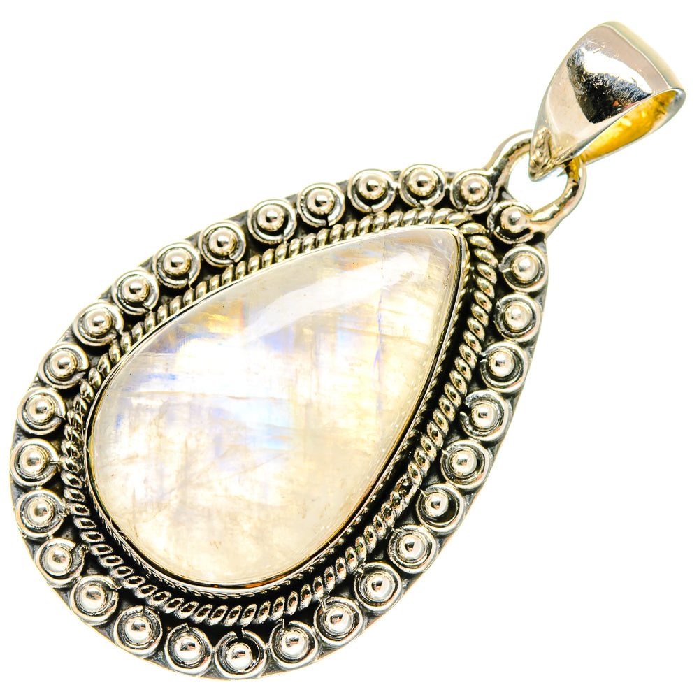 Rainbow Moonstone Pendants handcrafted by Anasilvercos - PD18594