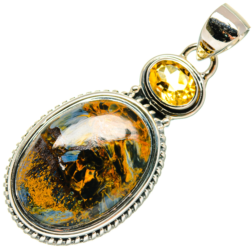 Pietersite, Citrine Pendants handcrafted by Anasilvercos - PD18620