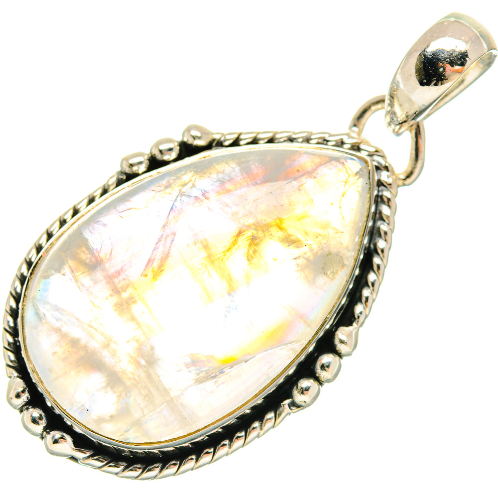 Rainbow Moonstone Pendants handcrafted by Anasilvercos - PD18624