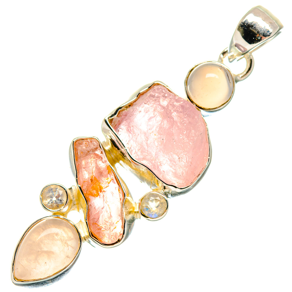 Rose Quartz Pendants handcrafted by Anasilvercos - PD18634