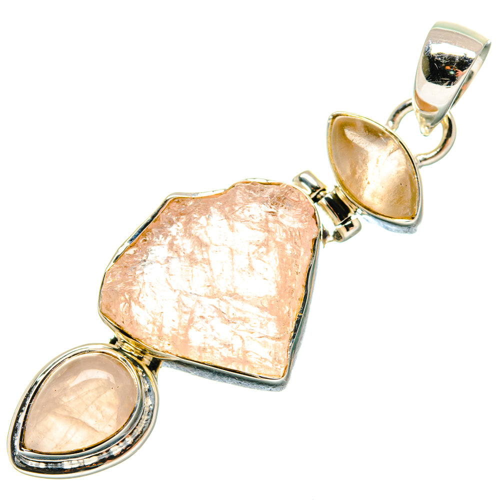 Rose Quartz Pendants handcrafted by Anasilvercos - PD18636