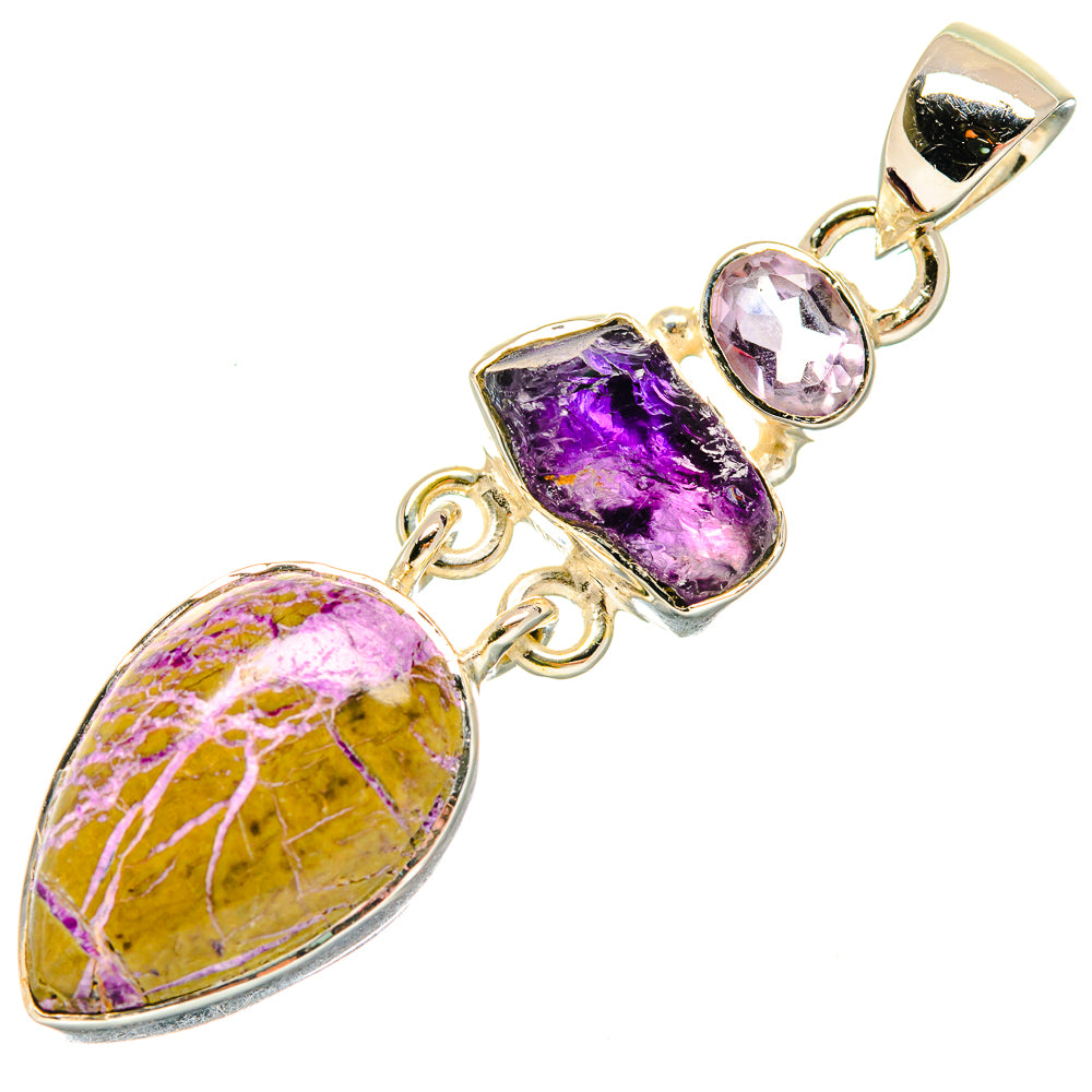Stichtite, Amethyst Pendants handcrafted by Anasilvercos - PD18637