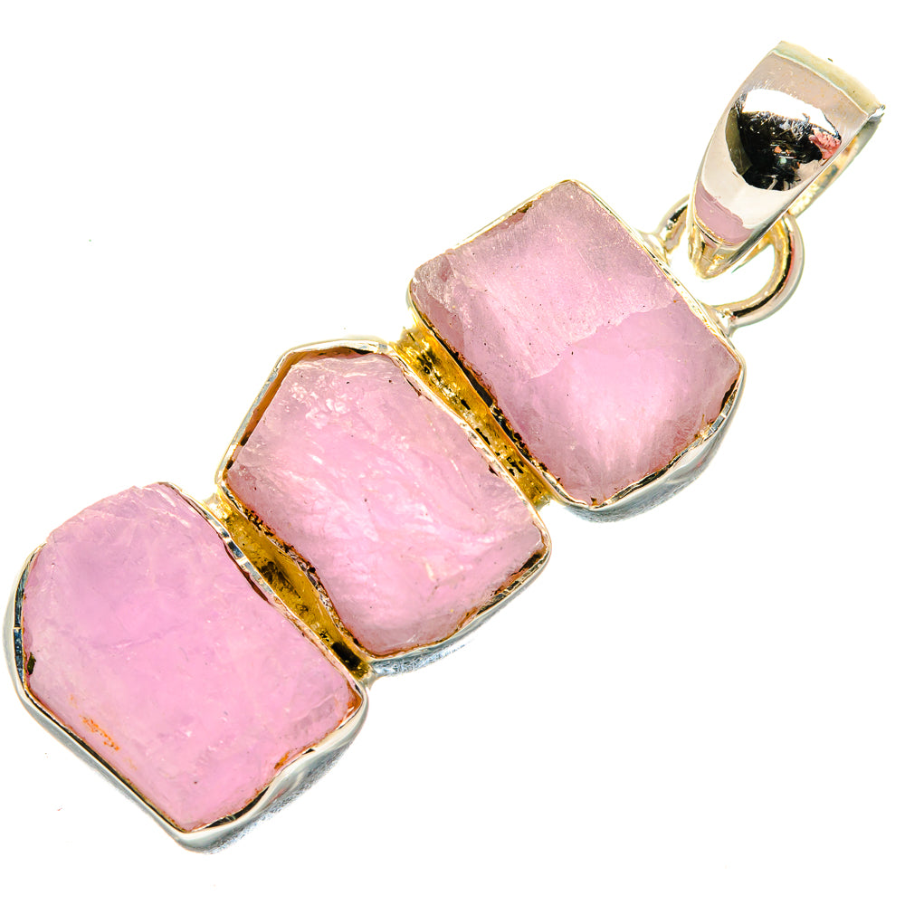 Rose Quartz Pendants handcrafted by Anasilvercos - PD18639