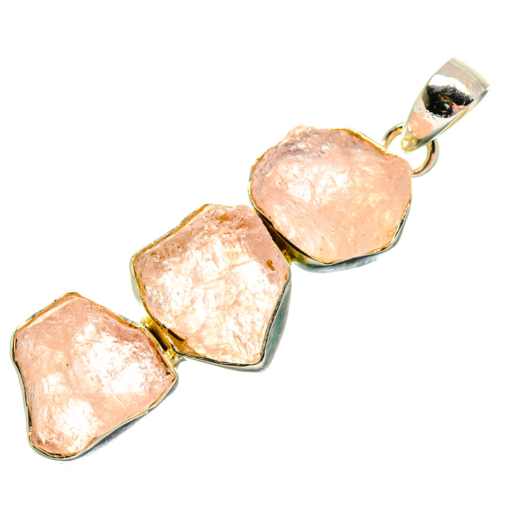 Rose Quartz Pendants handcrafted by Anasilvercos - PD18641