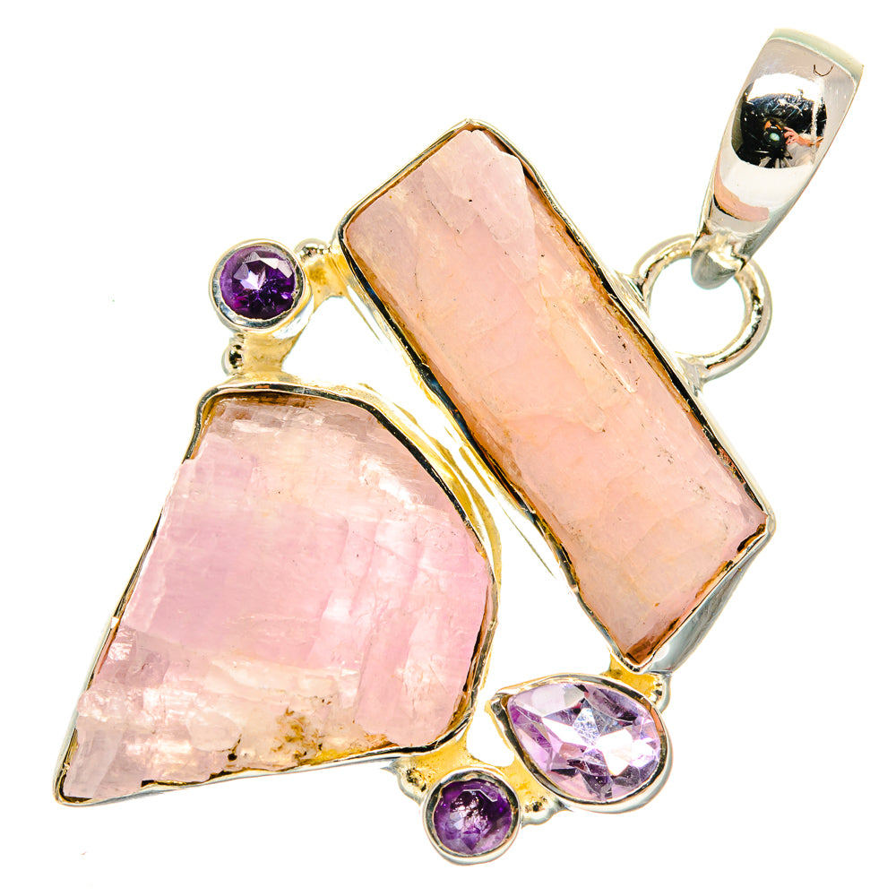 Rose Quartz, Amethyst Pendants handcrafted by Anasilvercos - PD18642