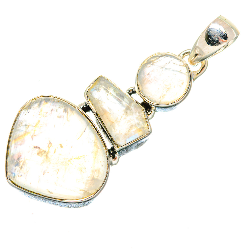 Rainbow Moonstone Pendants handcrafted by Anasilvercos - PD18643