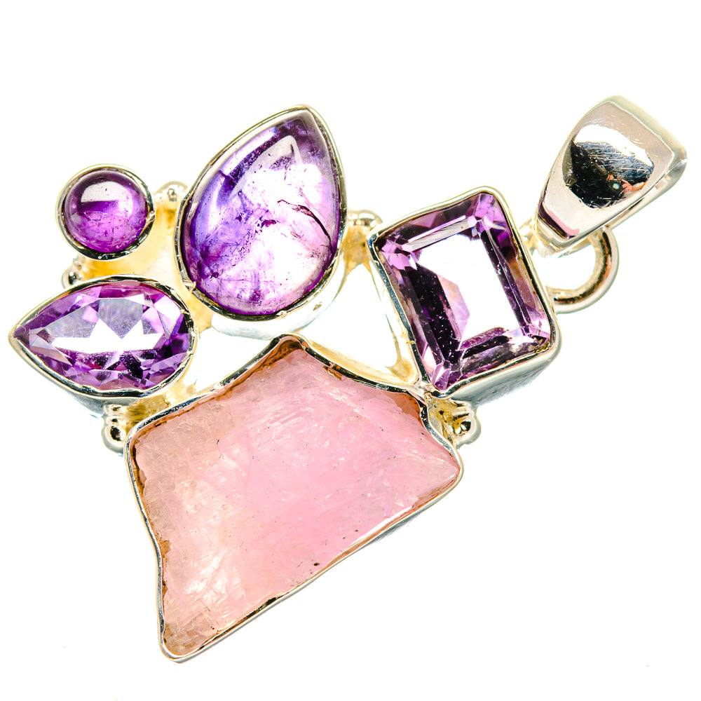 Rose Quartz, Amethyst Pendants handcrafted by Anasilvercos - PD18650