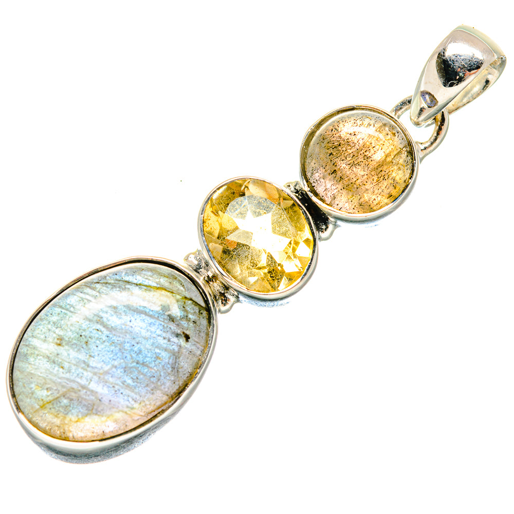 Labradorite, Citrine Pendants handcrafted by Anasilvercos - PD18660