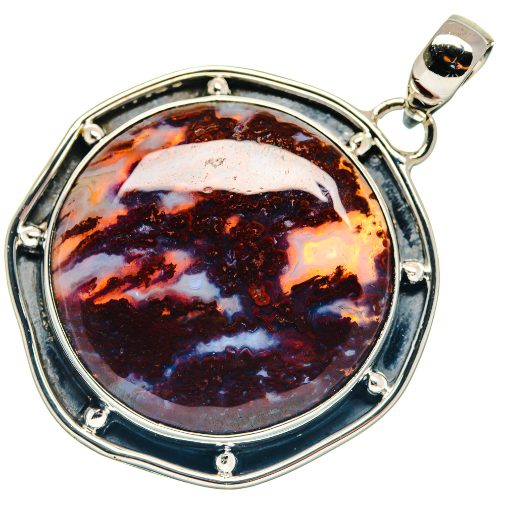 Plume Agate Pendants handcrafted by Anasilvercos - PD18669